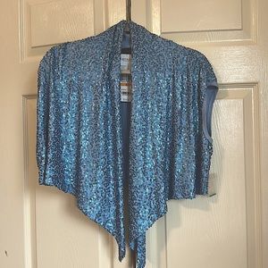 NWT KAREN KANE SEQUINS CROPPED DRAPE COVERLET SHRUG